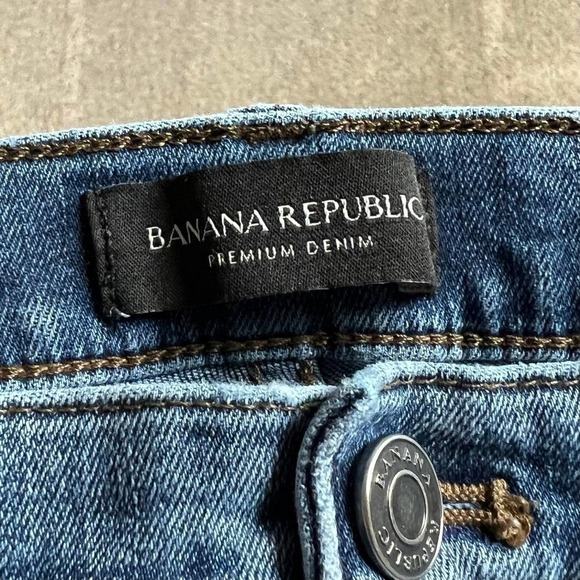 BANANA Republic Premium Denim Skinny Fit Mid Rise Stretch Blue Jeans Women's 28 - Picture 5 of 7